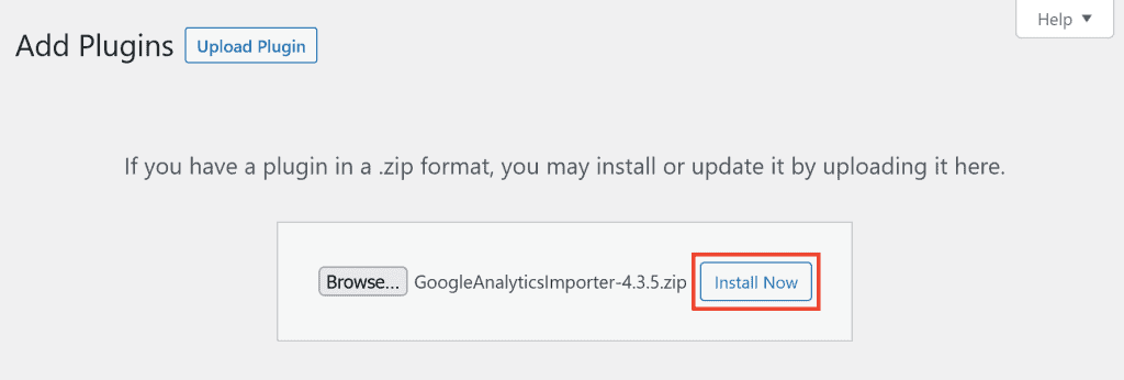 Wordpress Upload Google Analytics Importer Plugin