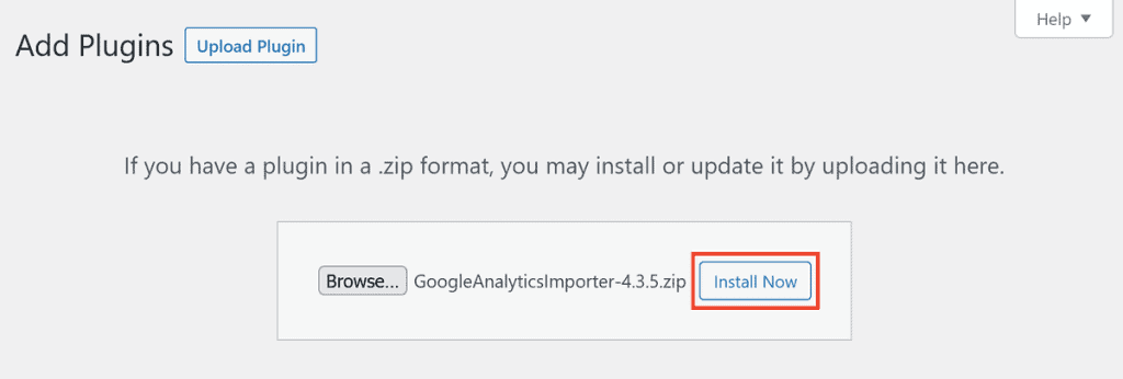 Wordpress Upload Google Analytics Importer Plugin