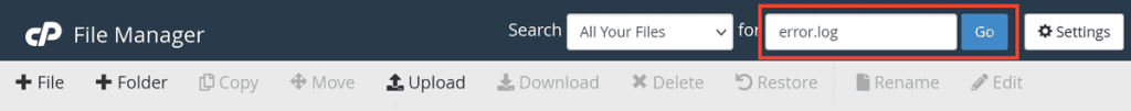 Cpanel Find Error Log File