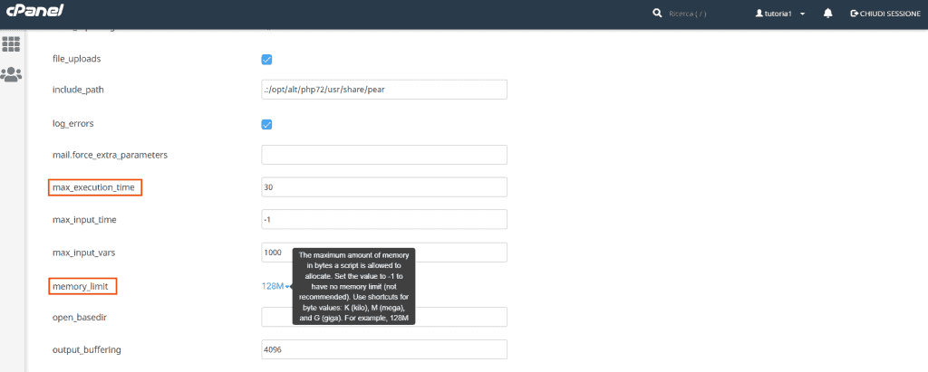 Cpanel Php Settings Tab