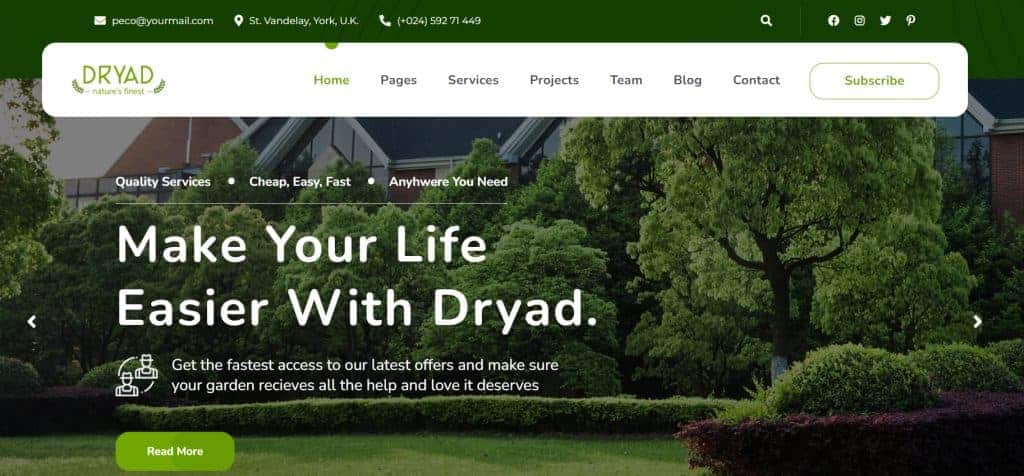 Dryad Demo Joomla Template