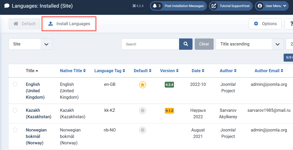 Joomla Tutorial Install A New Language