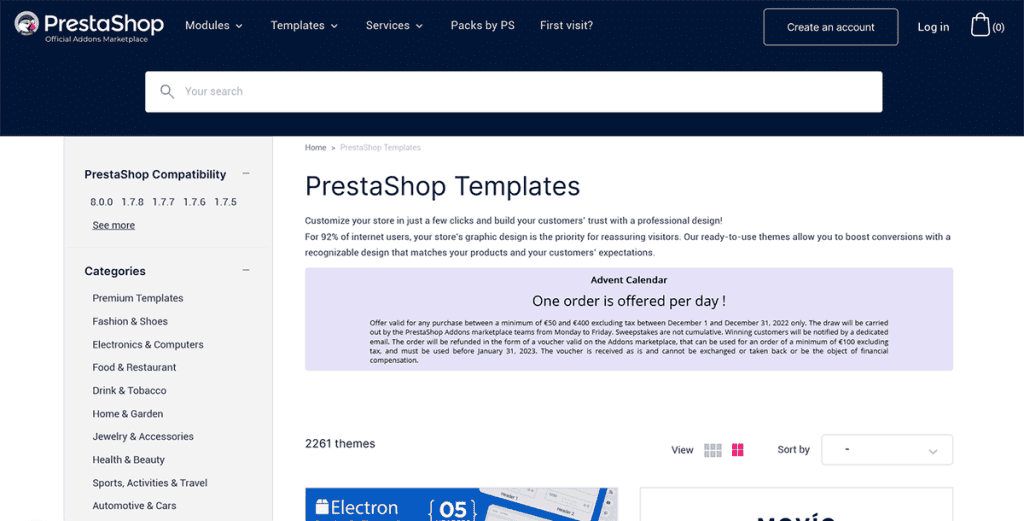 Templates Prestashop Marketplace