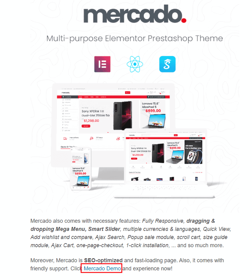 Themeforest Mercado Prestashop Theme Demo