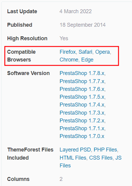 Themes Prestashop Browsers Compatibility