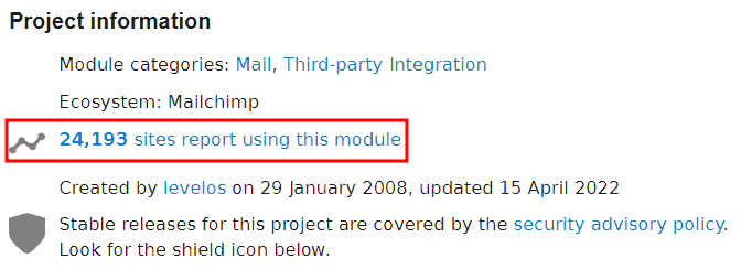 Drupal Modules Project Information