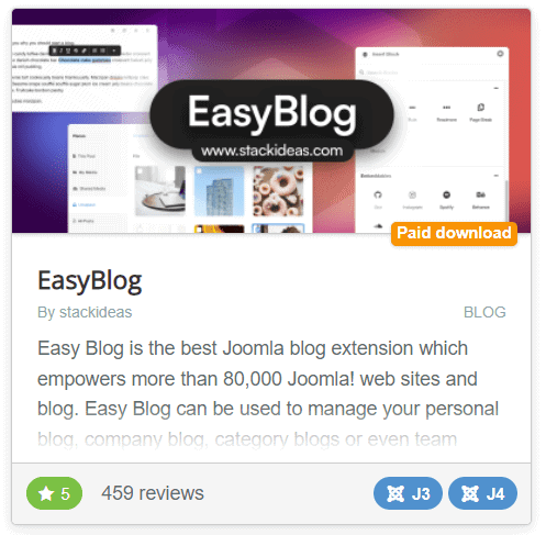 Joomla Extensions Easyblog