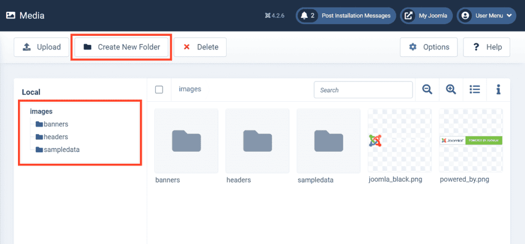 Joomla Medias Create A New Folder