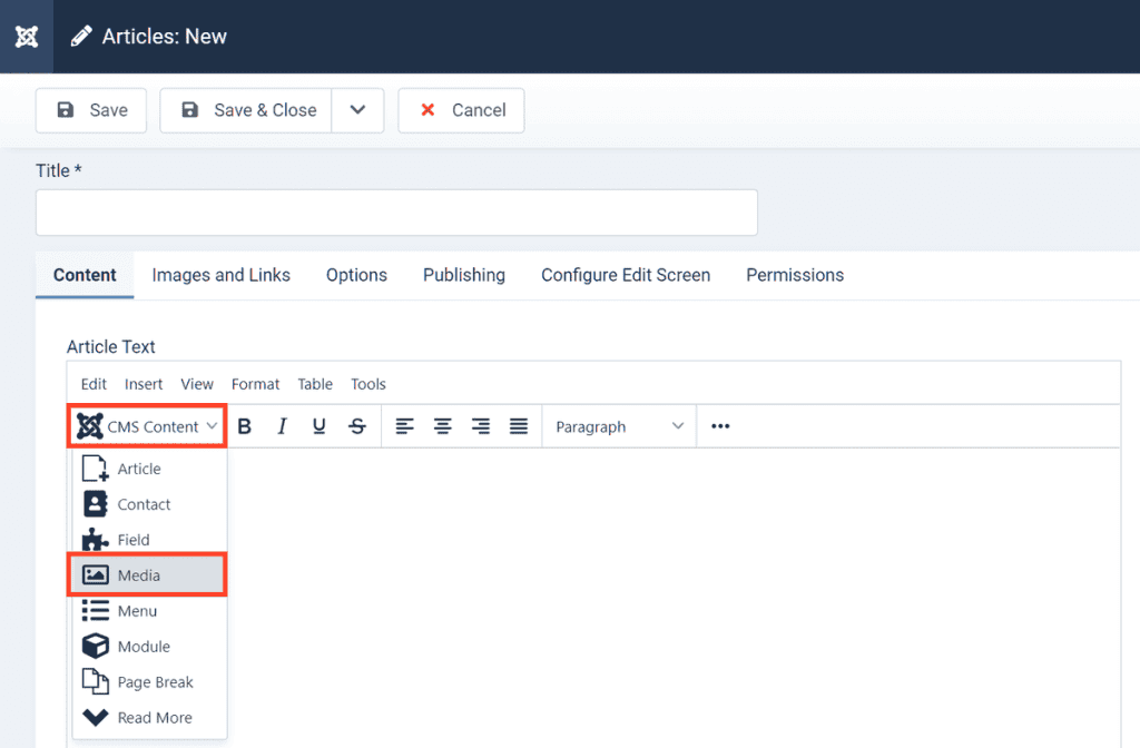 Joomla Tutorial Add Media In Articles