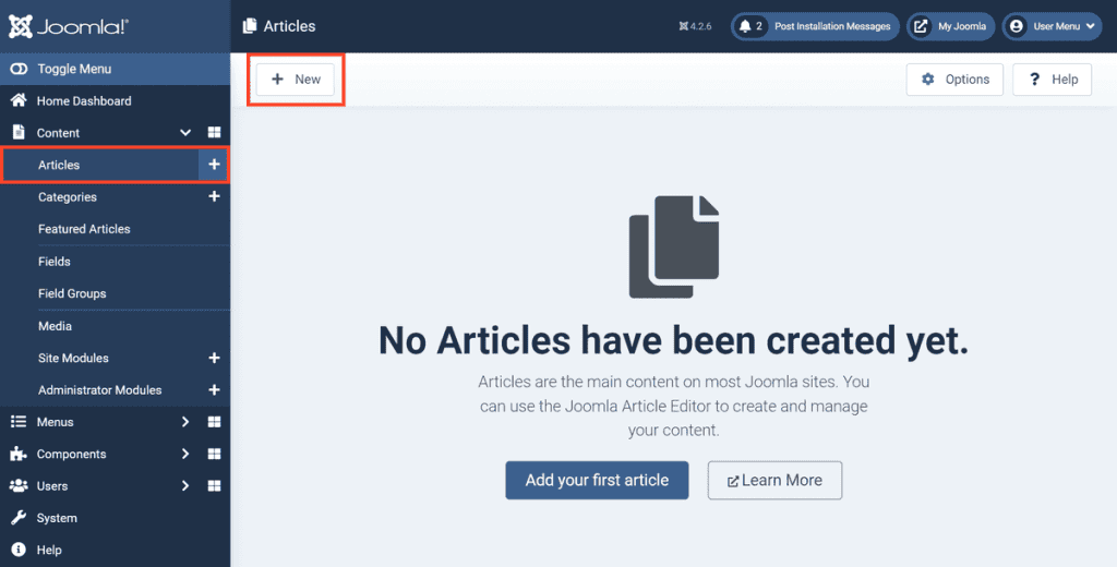 Joomla Tutorial Add New Article