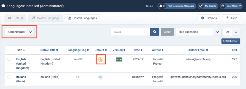 Joomla Tutorial Change Administrator Language