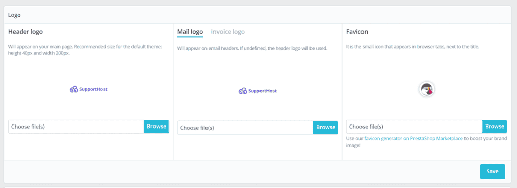 Prestashop Logo Settings