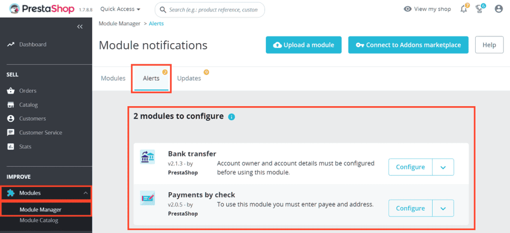 Prestashop Module Notifications