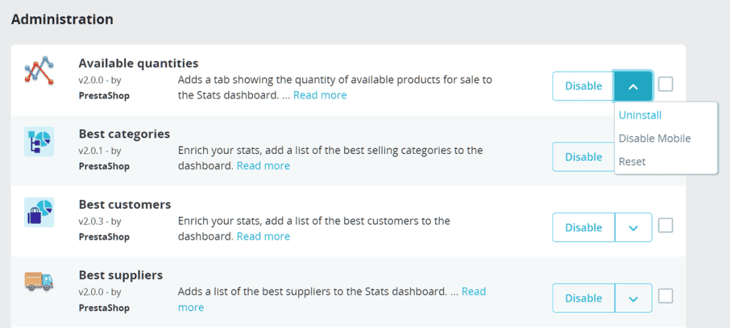 Prestashop Modules Details