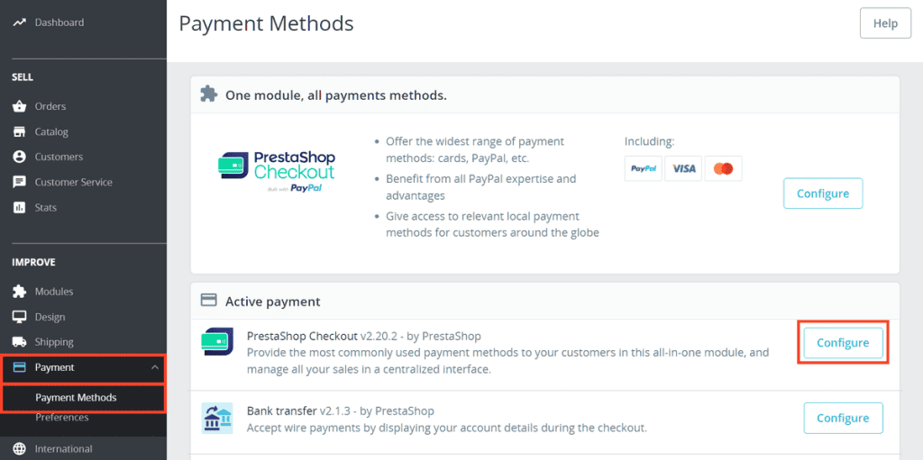 Prestashop Payment Methods