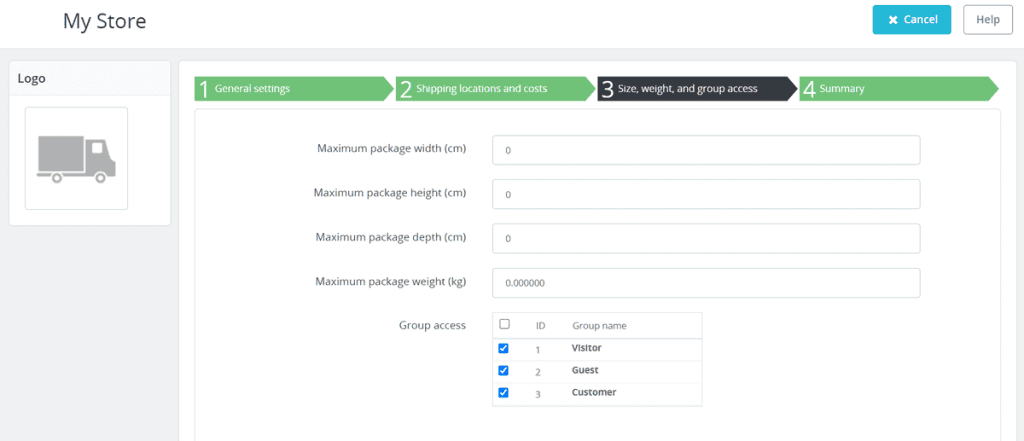 Tutorial Prestashop Create New Carrier Step 3