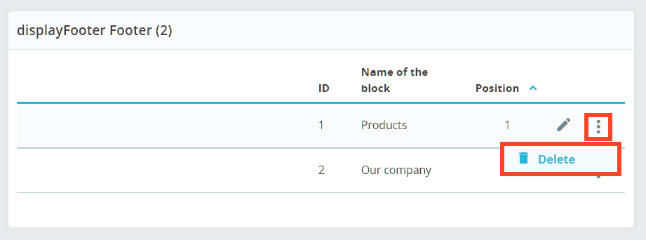 Tutorial Prestashop Delete Footer Blocks