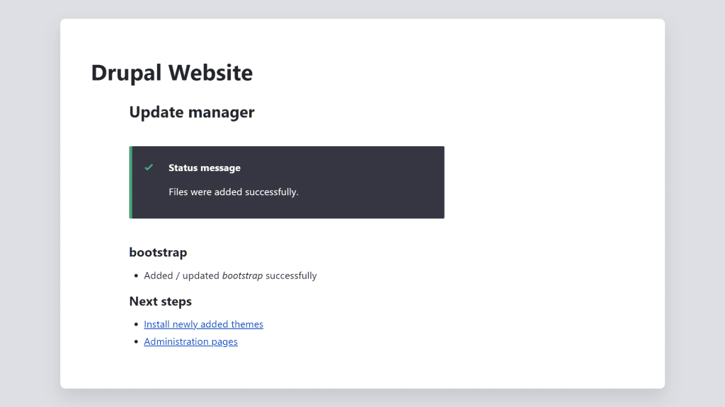 Bootstrap Theme Installed Successfully
