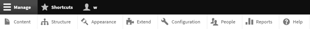 Drupal Manage Top Bar