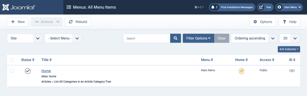 Joomla Create A Menu