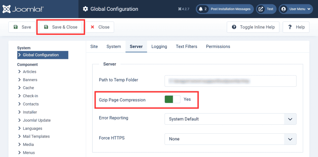 Joomla Seo Improvement Enable Gzip Compression