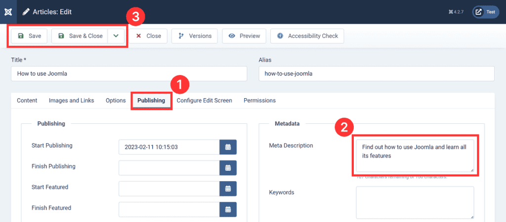 Joomla Seo Set Meta Description