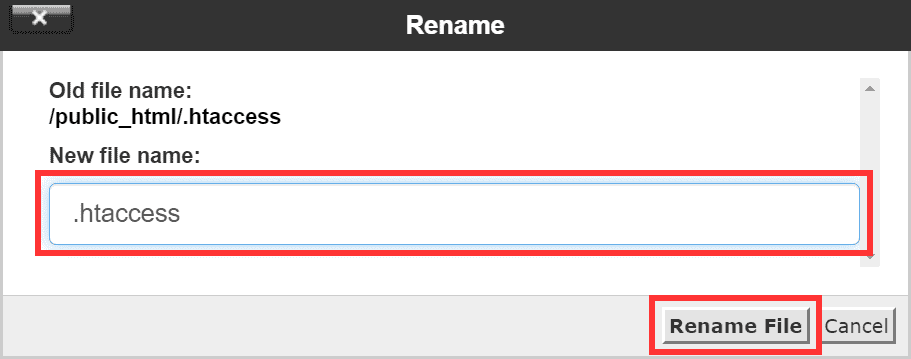 Rename Htaccess File