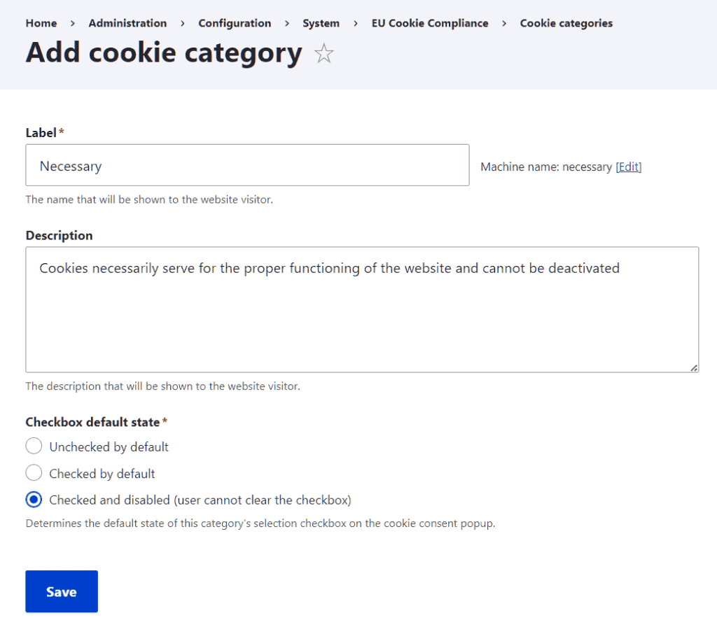 Cookie Eu Cookie Compliance Categories