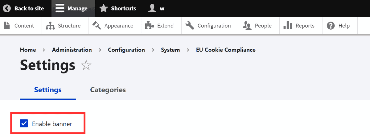 How to create a Cookie Consent Banner on Drupal - SupportHost