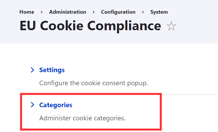 Eu Cookie Compliance Create Categories