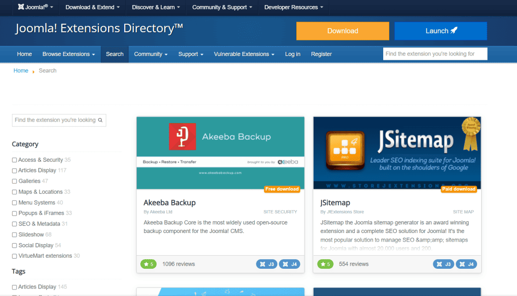 Official Joomla Extensions Directory