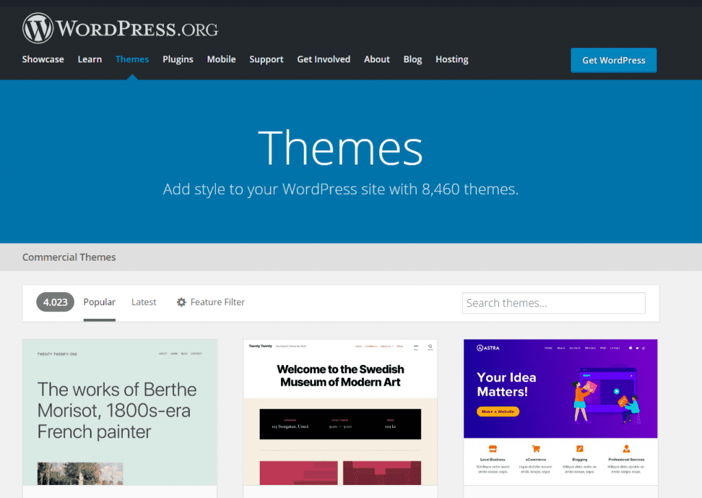 Official WordPress Theme Directory
