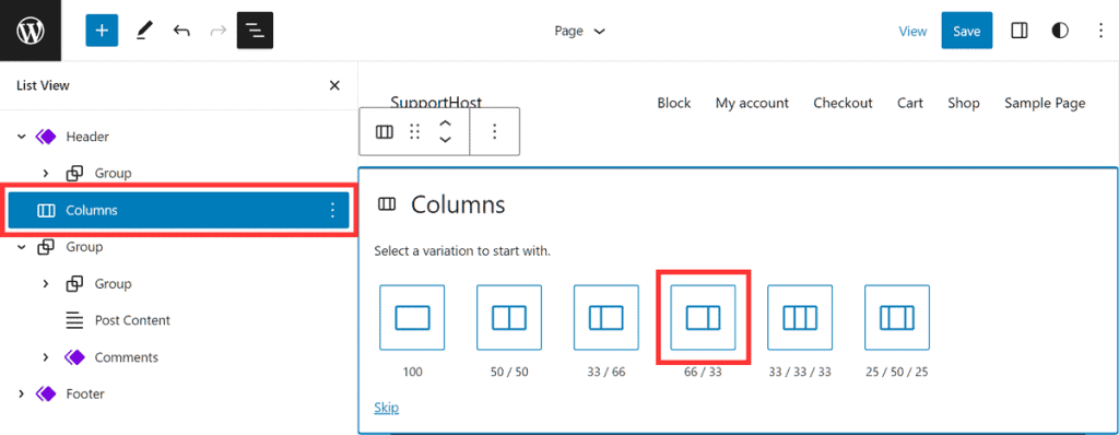 Wordpress Add Coulumns In Page Templates