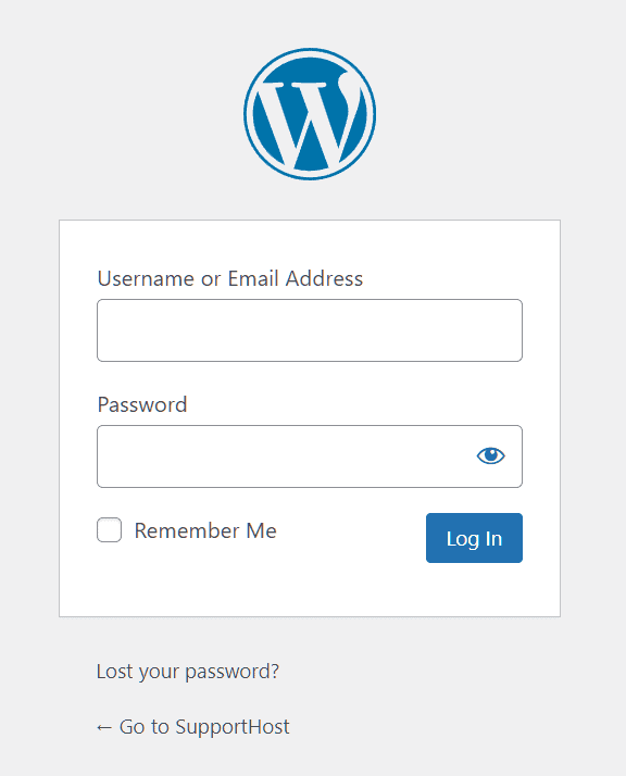 Wordpress Default Login Page