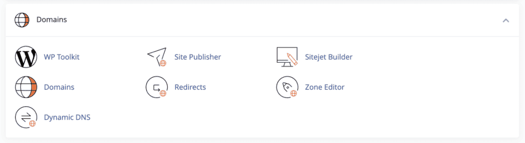 Domains Section Cpanel Jupiter Theme