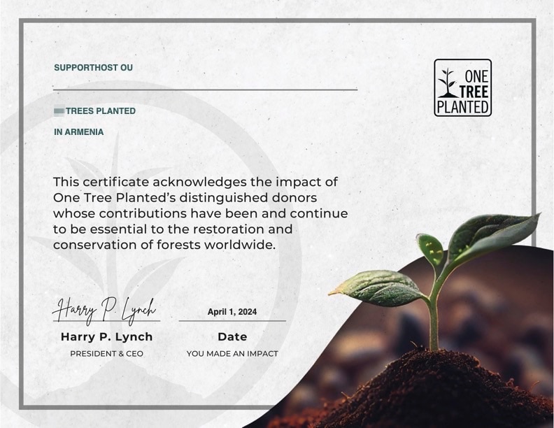 2024 04 One Tree Planted Certificate