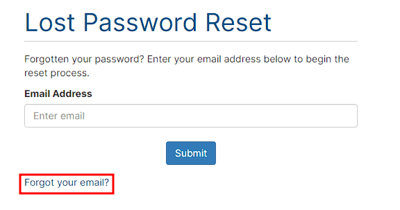 Forgot Your Email Supporthost