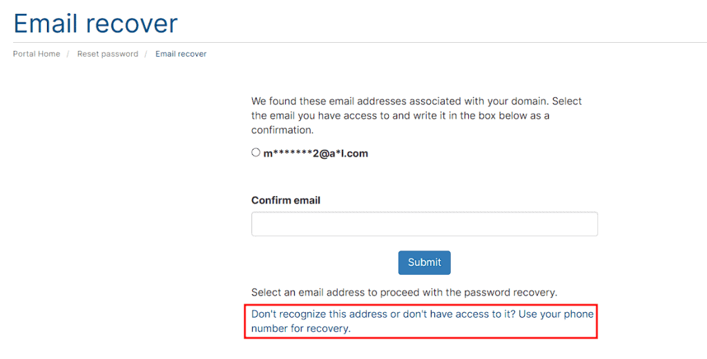 Recover Password Via Phone Number