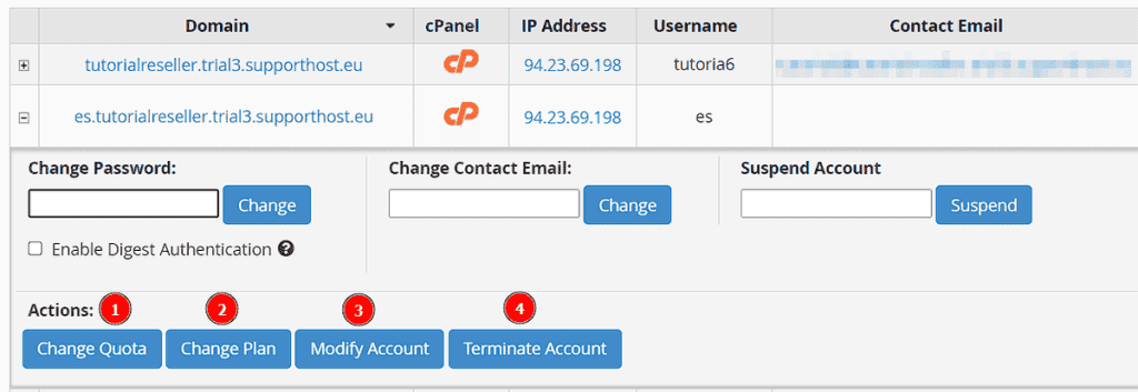 Actions Manage Account Suspension Whm