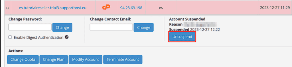 Unsuspend Account Cpanel Whm