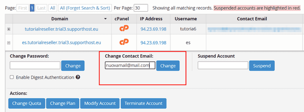 Whm Cpanel Change Contact Email