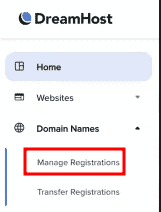 Dreamhost Manage Registrations