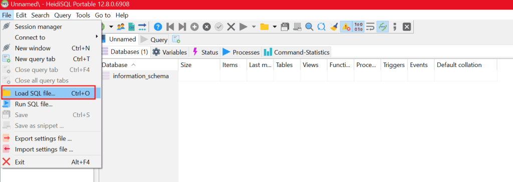 Heidisql Load Sql File