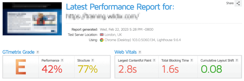 Wp Engine Test Gtmetrix