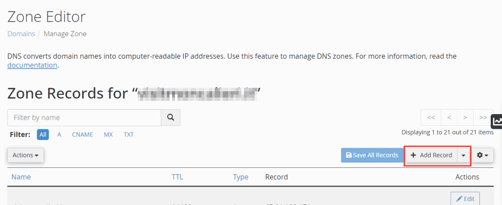 Add Dns Record Cpanel