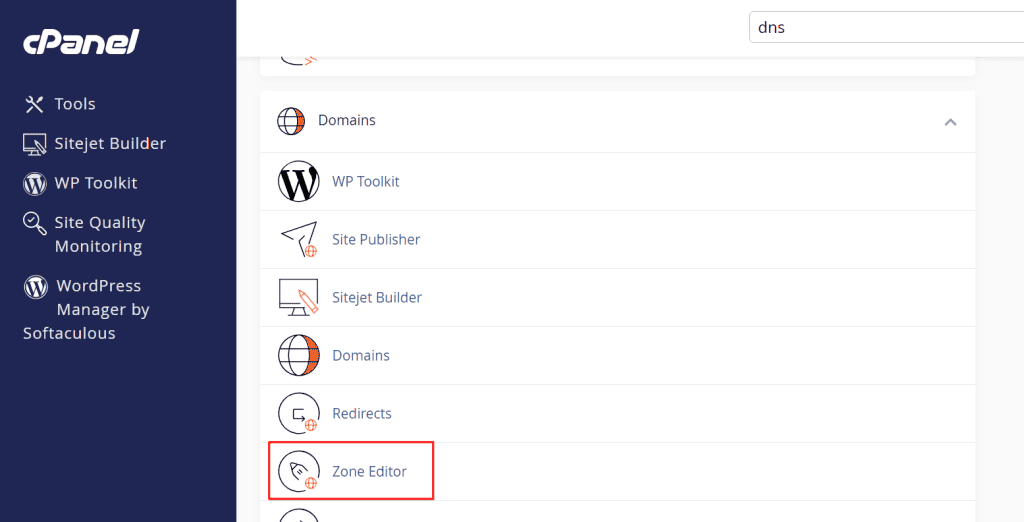 Cpanel Zone Editor