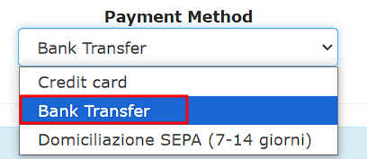 Payment Method Supporthost Bank Transfer