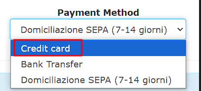 Payment Method Supporthost Credit Card