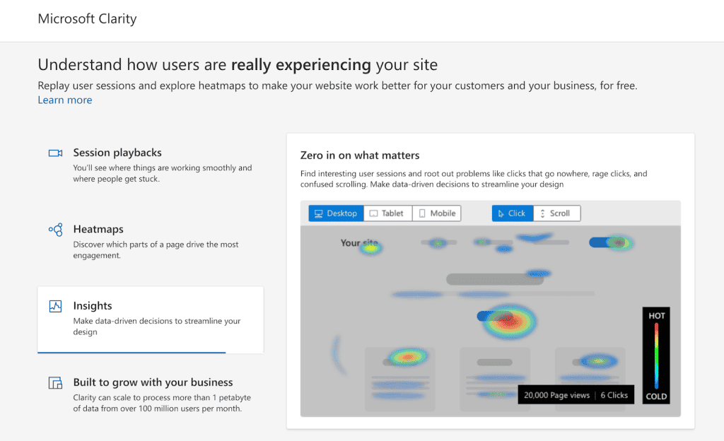 Microsoft Clarity Bing Webmaster Tools