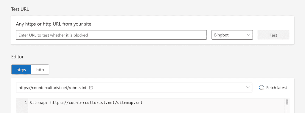 Test Robots Txt Bing Webmaster Tools